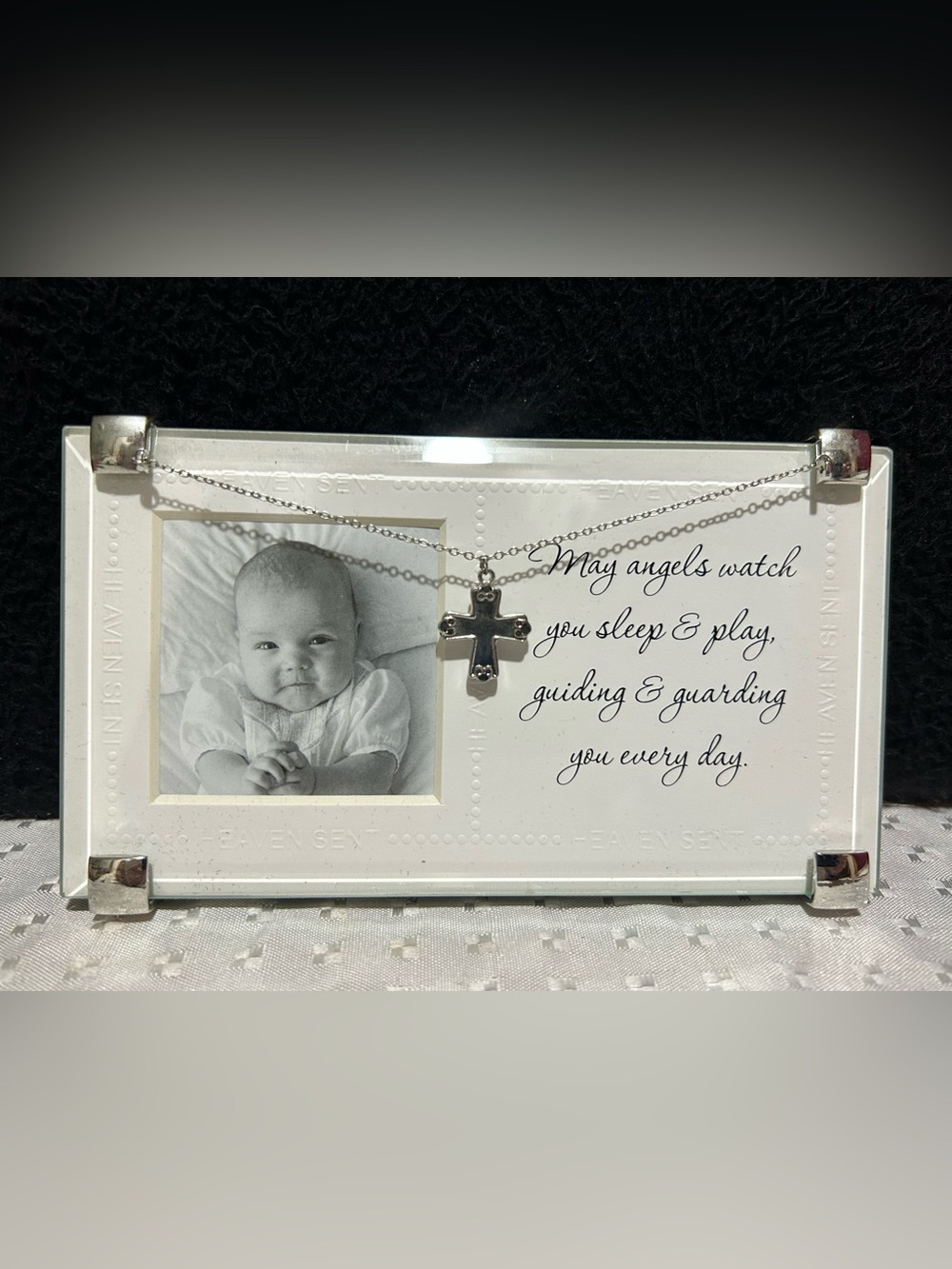 Mudpie Angels Watch Over You Clip Frame Silver Tone Photo Frame